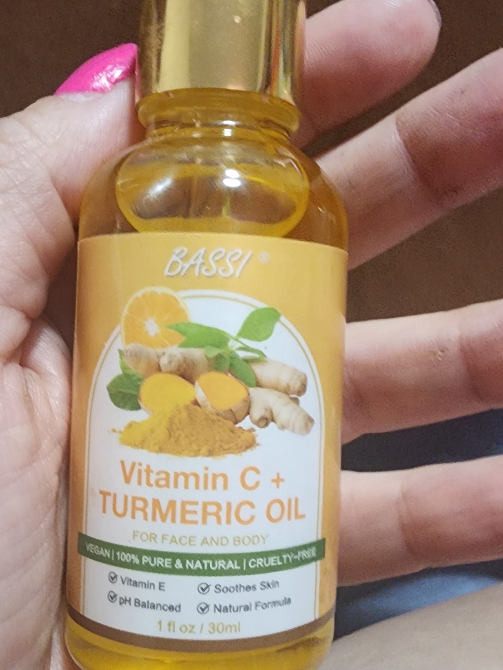 BASSI Vitamin C + Turmeric Oil - Orange/Yellow Bottle